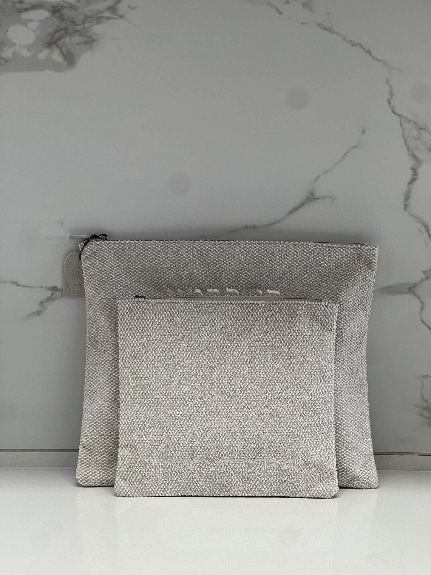 כיסוי טלית ותפילין פשתן בהיר