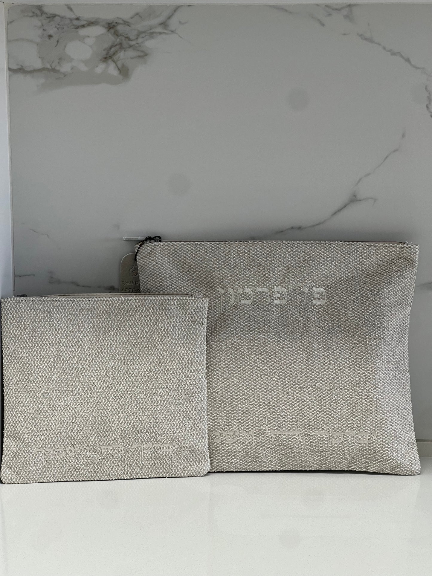 כיסוי טלית ותפילין פשתן בהיר