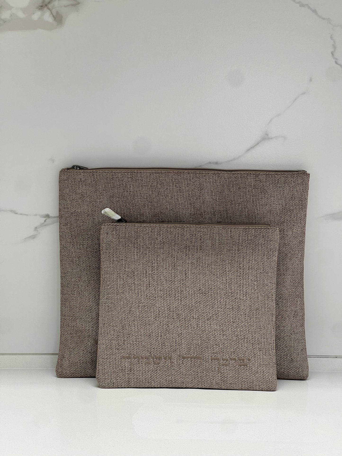 כיסוי טלית ותפילין פשתן חום