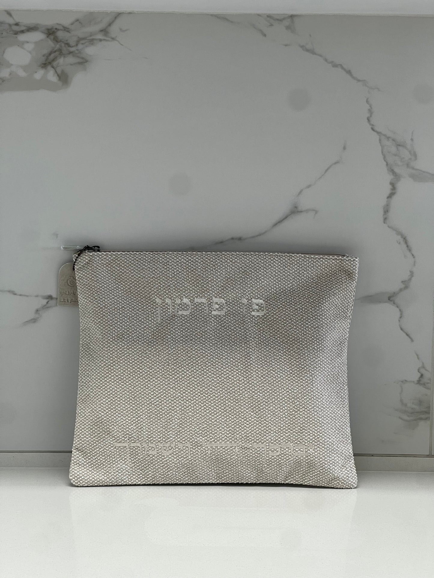 כיסוי טלית ותפילין פשתן בהיר