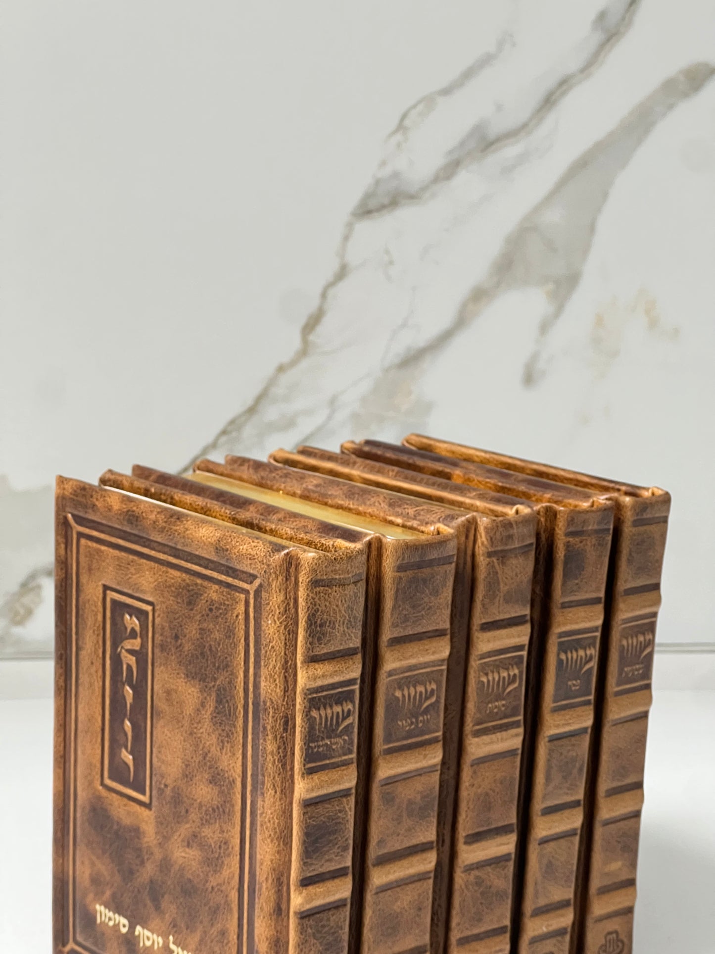 סט מחזורים גדול עור עתיק